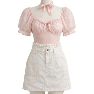Free People White Utility Skirt‎ – Size 8 Linen Cotton Blend